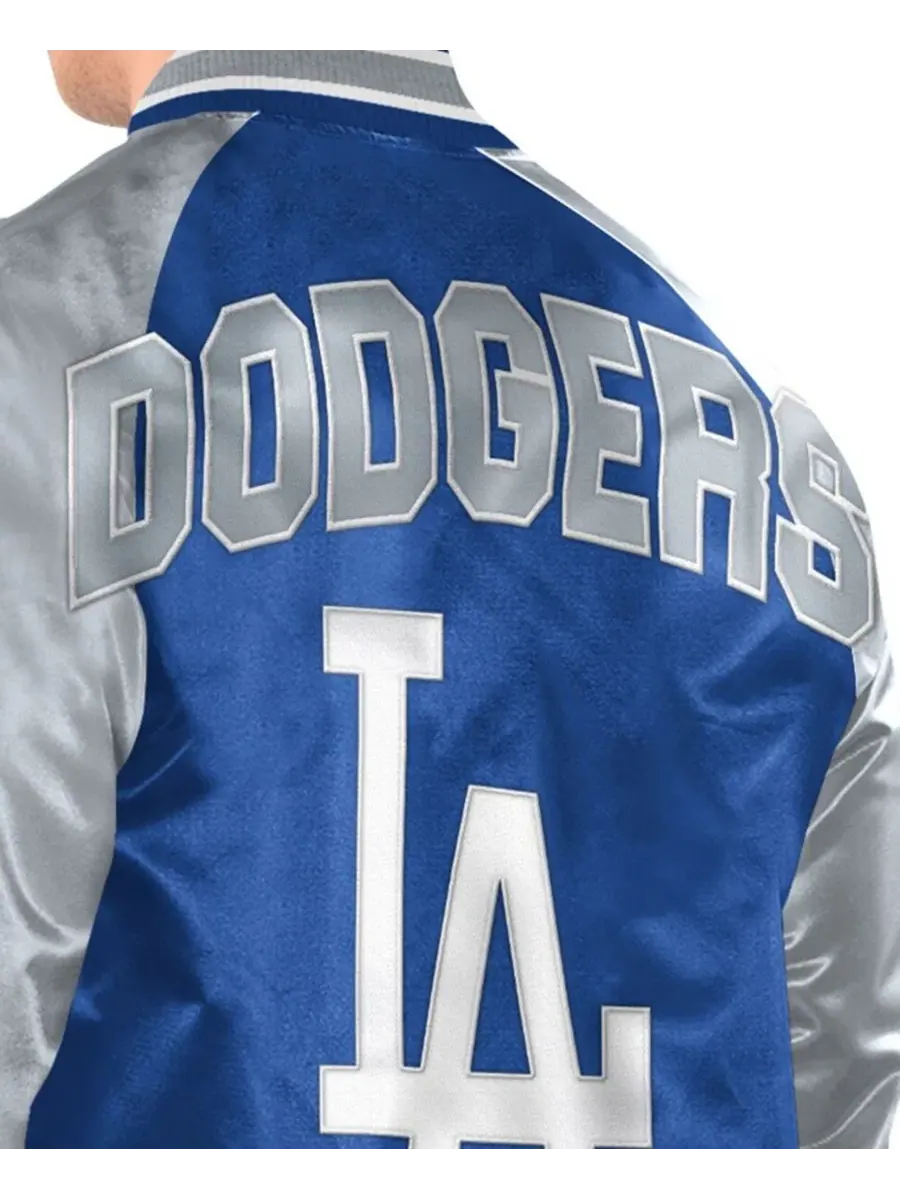 Мужская куртка-бомбер из атласа с принтом Los Angeles Dodgers Starter — изображение 6 из 6, серый