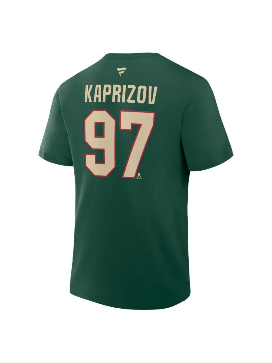 Футболка с длинным рукавом Kirill Kaprizov Authentic Stack Name & Number Fanatics — изображение 2 из 2, зеленый