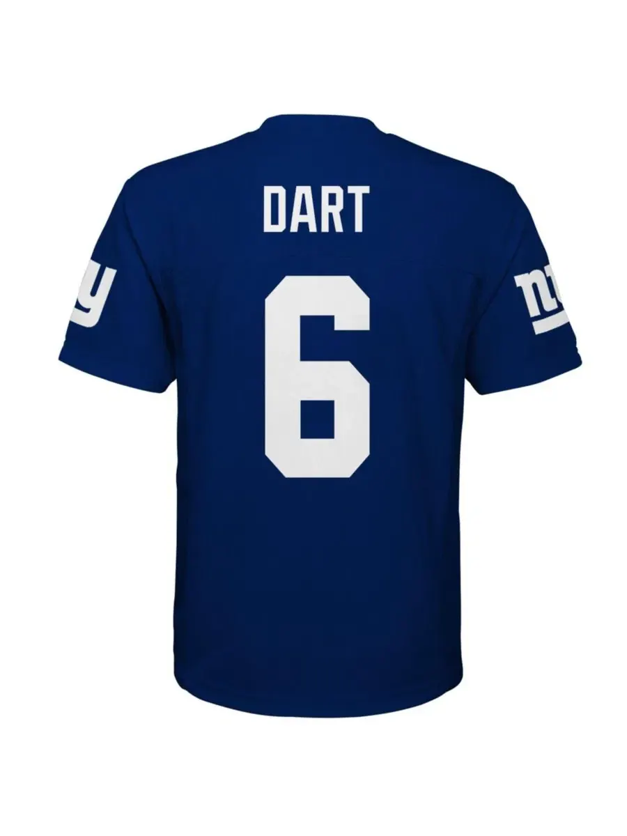 Детская футболка с коротким рукавом Jaxson Dart New York Giants Replica Outerstuff — изображение 3 из 3, королевский