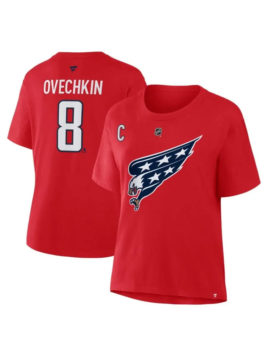 Fanatics Женская футболка Alexander Ovechkin Red Washington Capitals Authentic Stack с именем и — изображение 1 из 3, красный