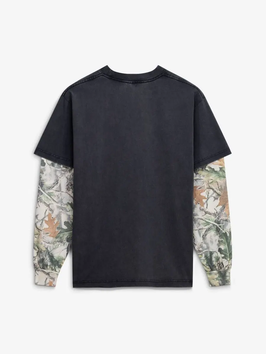 Футболка с длинным рукавом с принтом Michigan Wolverines Back Bay Twofer Uscape Apparel — изображение 2 из 2, черный