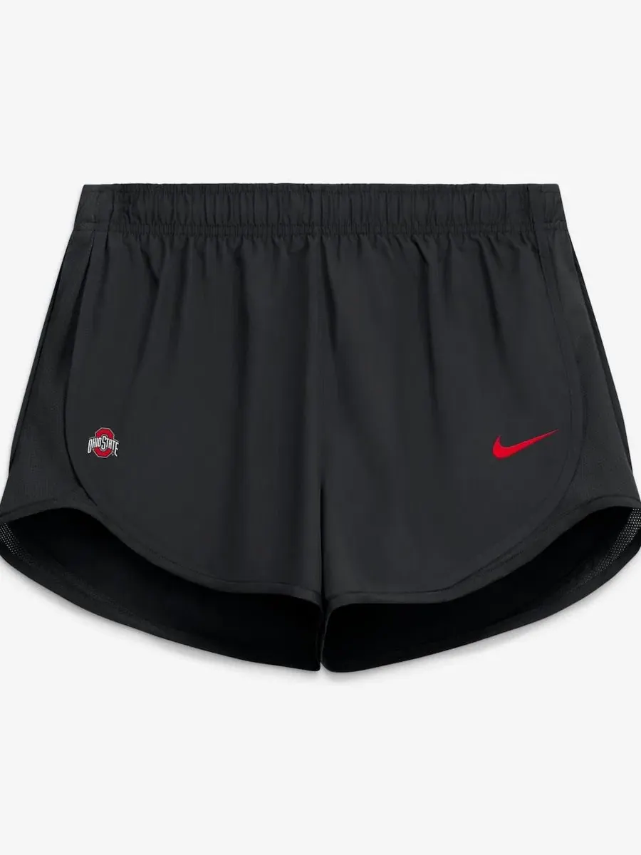 Шорты с высоким кроем Tempo Mid-Rise Dri-FIT с принтом Ohio State Buckeyes Nike — изображение 1 из 2, черный