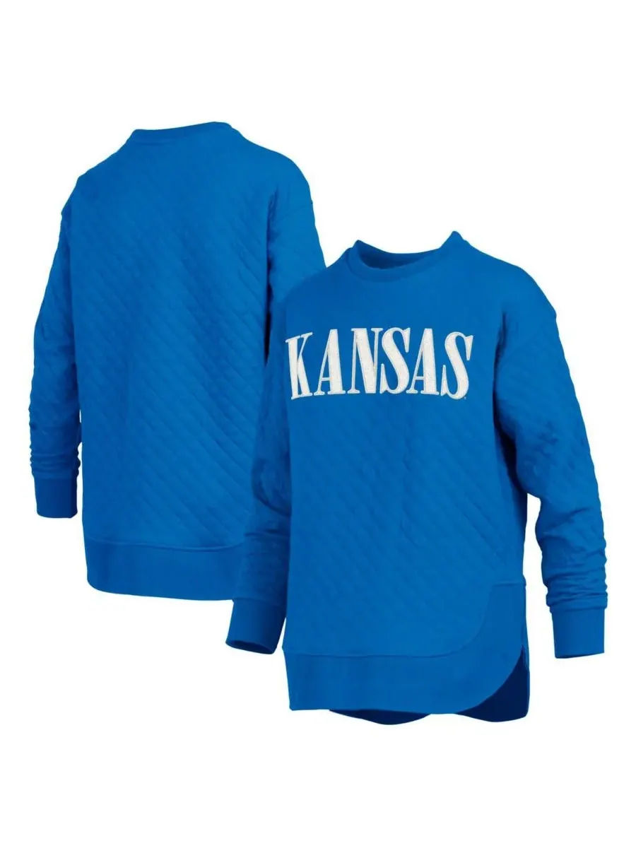 Женская стеганая толстовка с длинными рукавами Royal Kansas Jayhawks Pressbox — изображение 1 из 3, королевский