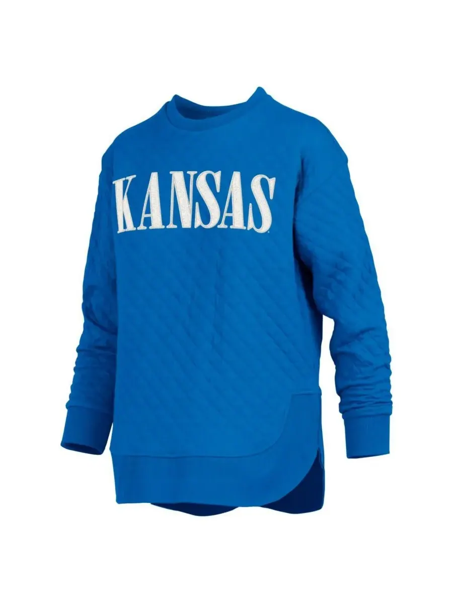 Женская стеганая толстовка с длинными рукавами Royal Kansas Jayhawks Pressbox — изображение 2 из 3, королевский