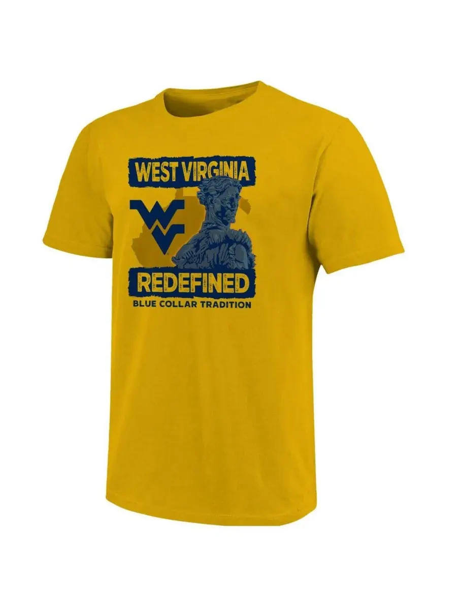 Мужская золотая футболка болельщика команды West Virginia Mountaineers 2025 Image One — изображение 2 из 3, золото