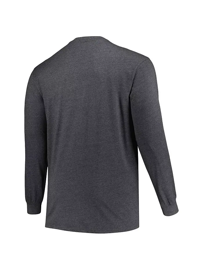 Мужская футболка с длинным рукавом Heather Charcoal Distressed Tampa Bay Buccaneers Big and Tall — изображение 2 из 3