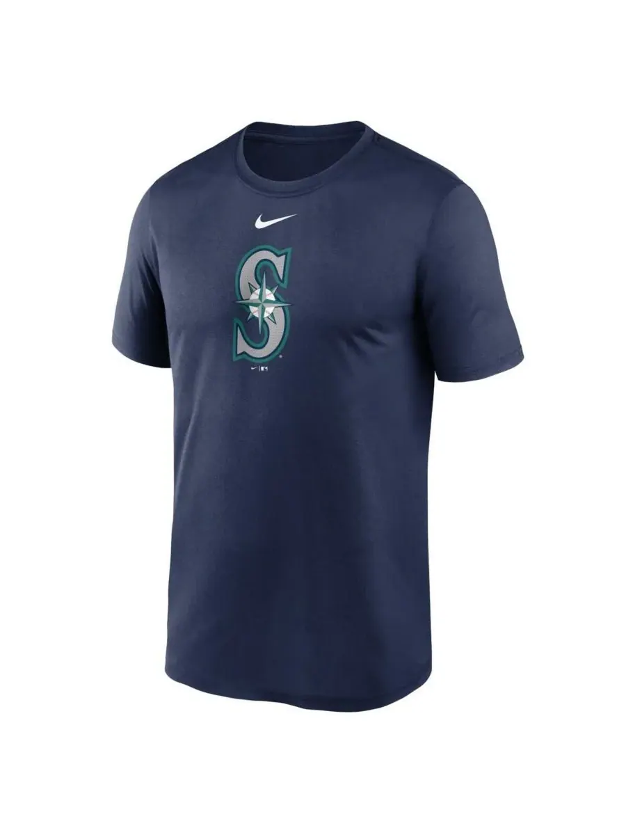 Nike Мужская темно-синяя футболка Seattle Mariners Legend Fuse с большим логотипом — изображение 2 из 3, темно-синий