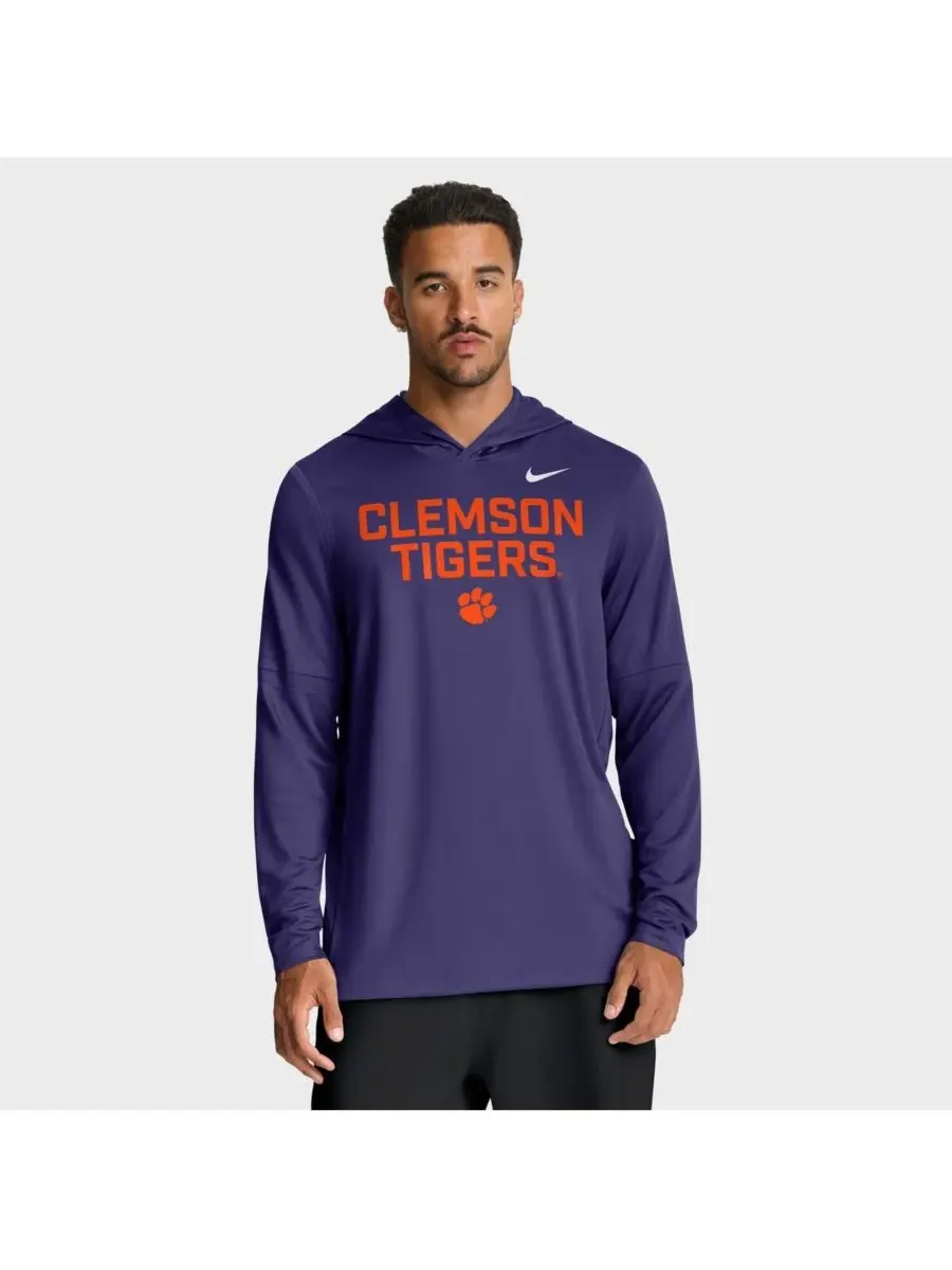 Nike Мужская фиолетовая толстовка с длинными рукавами Clemson Tigers 2025 Sideline Performance — изображение 1 из 5