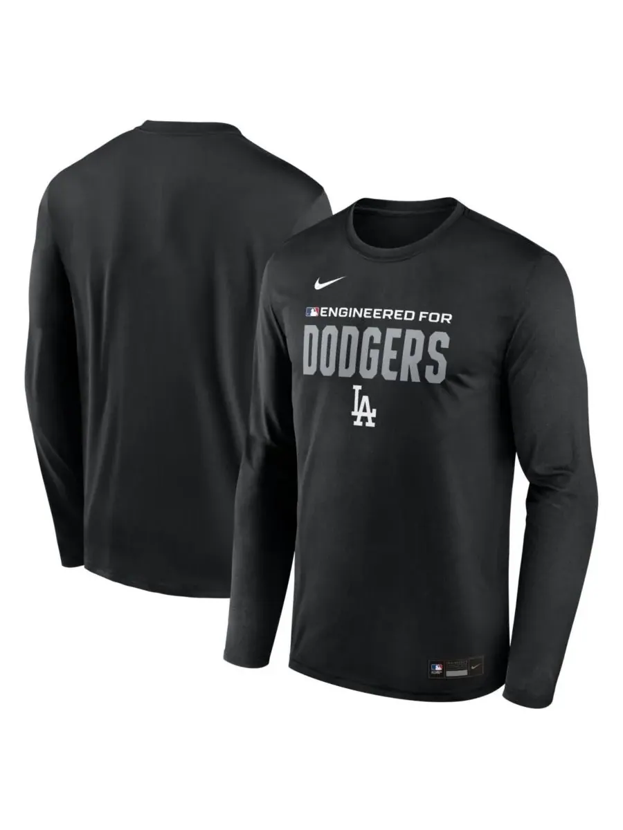 Nike Мужская черная футболка с длинным рукавом Los Angeles Dodgers Authentic Collection Legend — изображение 1 из 3, черный