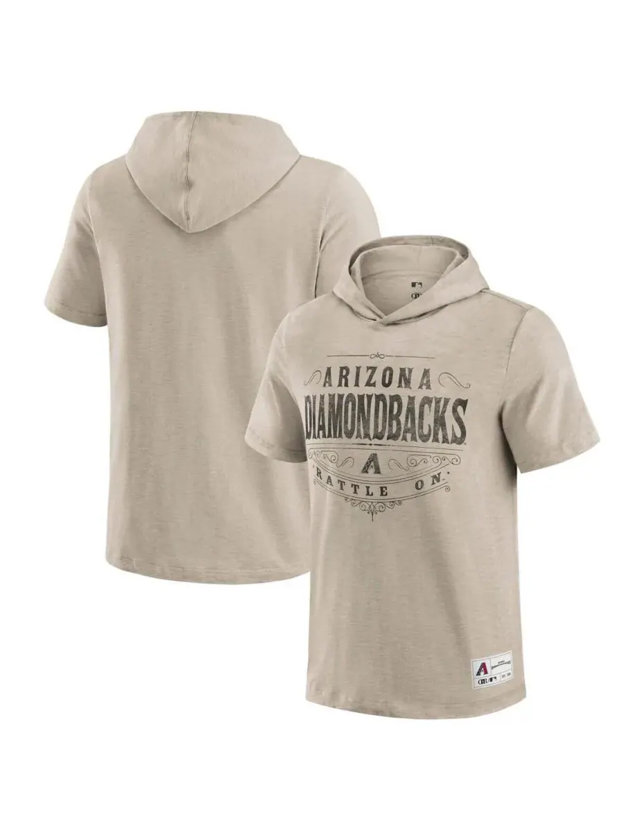 Fanatics Мужская футболка с капюшоном цвета хаки с символикой Arizona Diamondbacks — изображение 1 из 3, бежевый