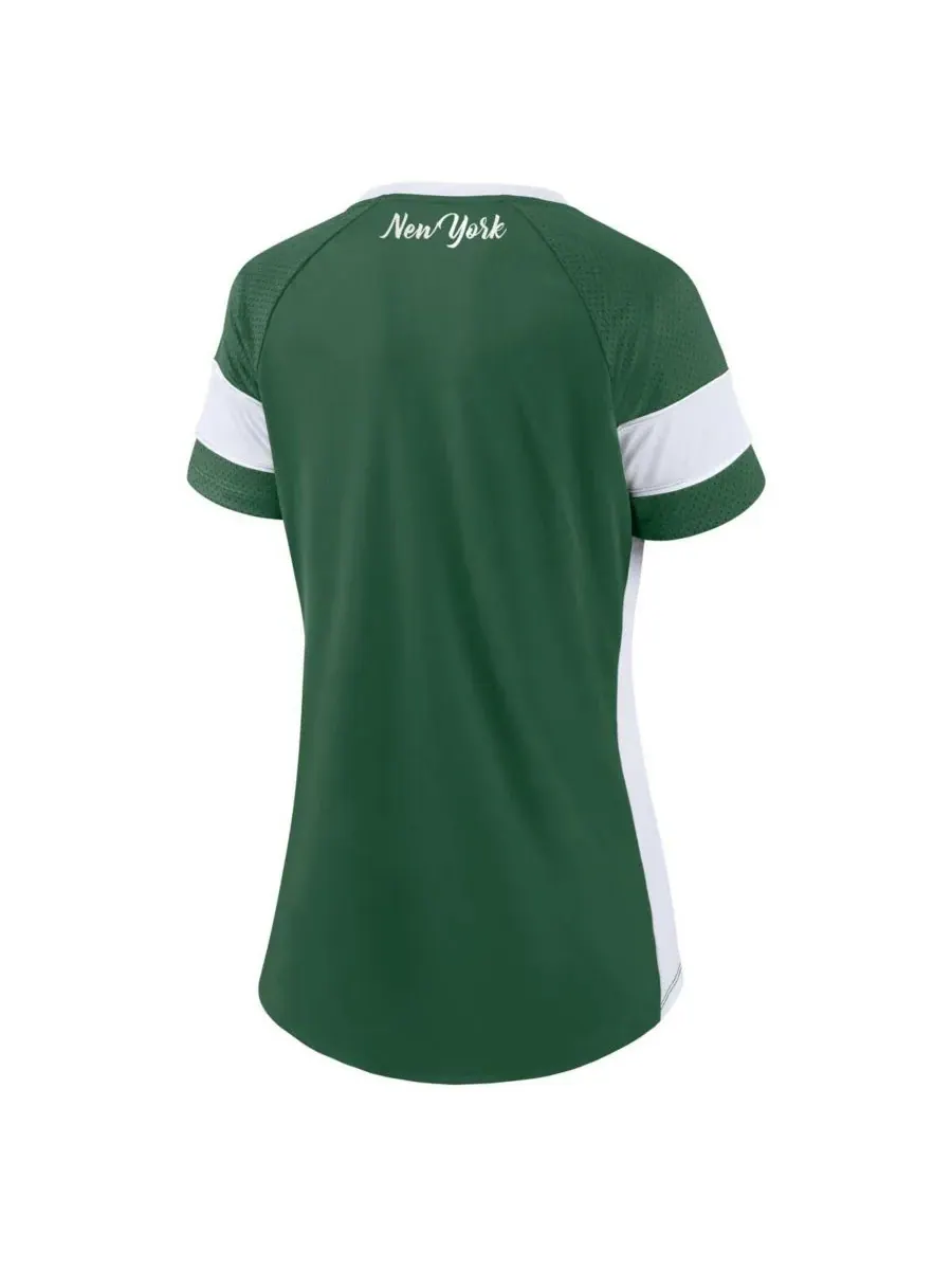 Fanatics Женская темно-зеленая блузка New York Jets Athena на шнуровке — изображение 2 из 3, темный зеленый