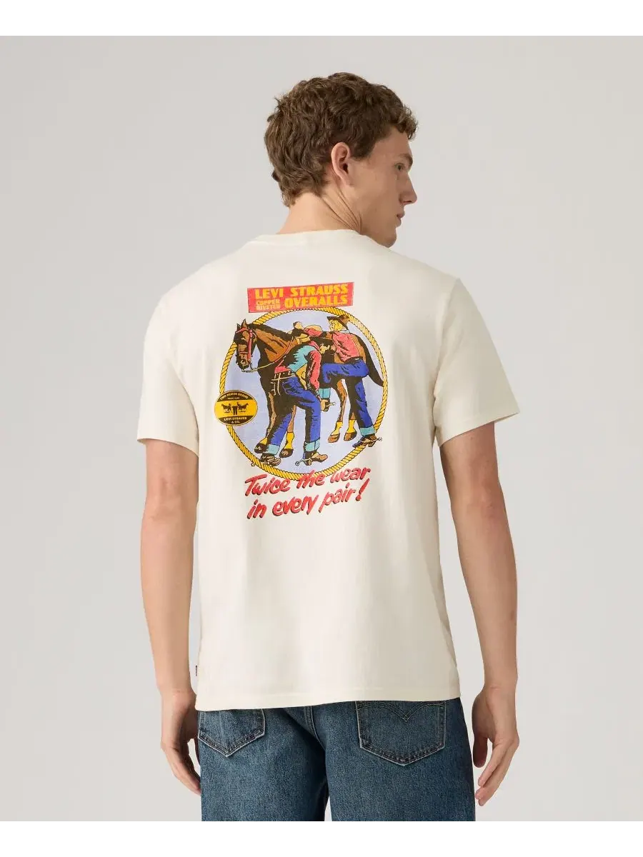 Футболка свободного кроя с фирменным принтом Levi's, Archival Overalls 2 Egret — изображение 3 из 3