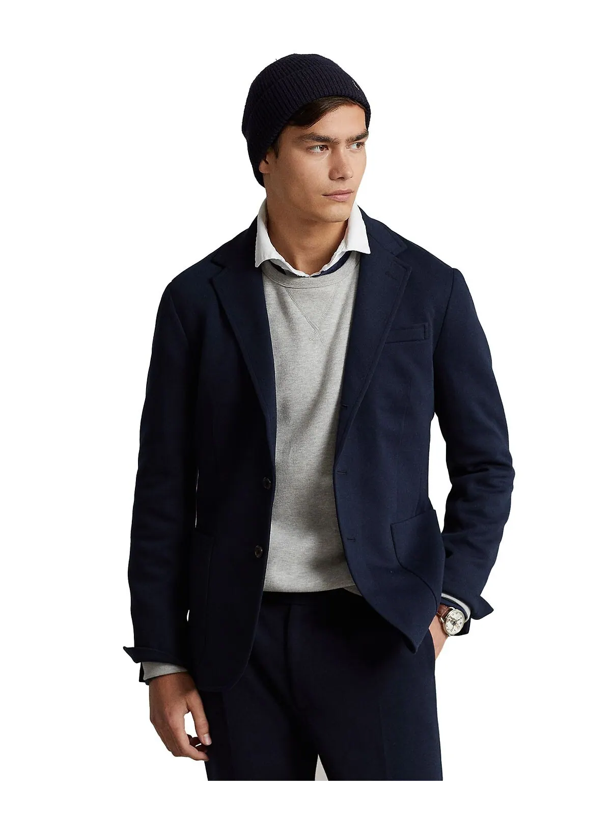 Мужской пиджак polo soft двойной вязки Polo Ralph Lauren — изображение 1 из 4, темно-синий