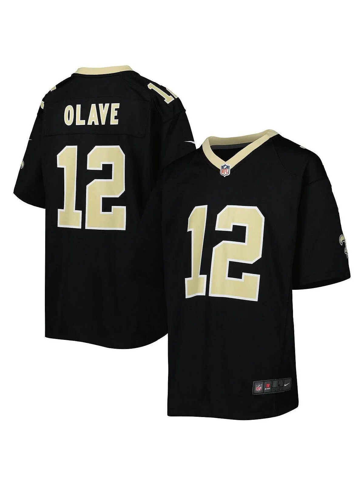 Черная футболка Big Boys Chris Olave New Orleans Saints Game Nike — изображение 1 из 3, черный