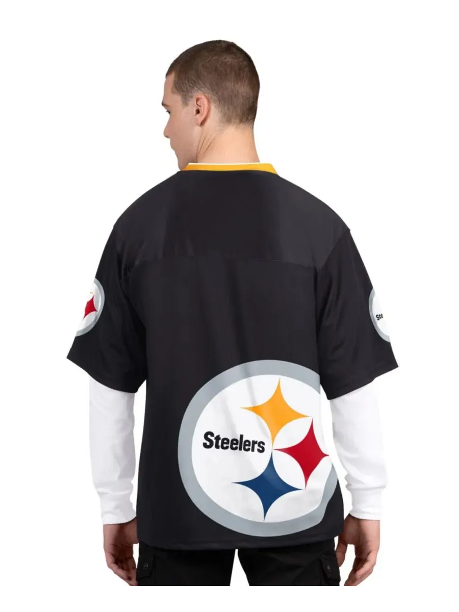 Комплект из 2 футболок с длинным и коротким рукавом Pittsburgh Steelers Starter — изображение 2 из 5, черный белый