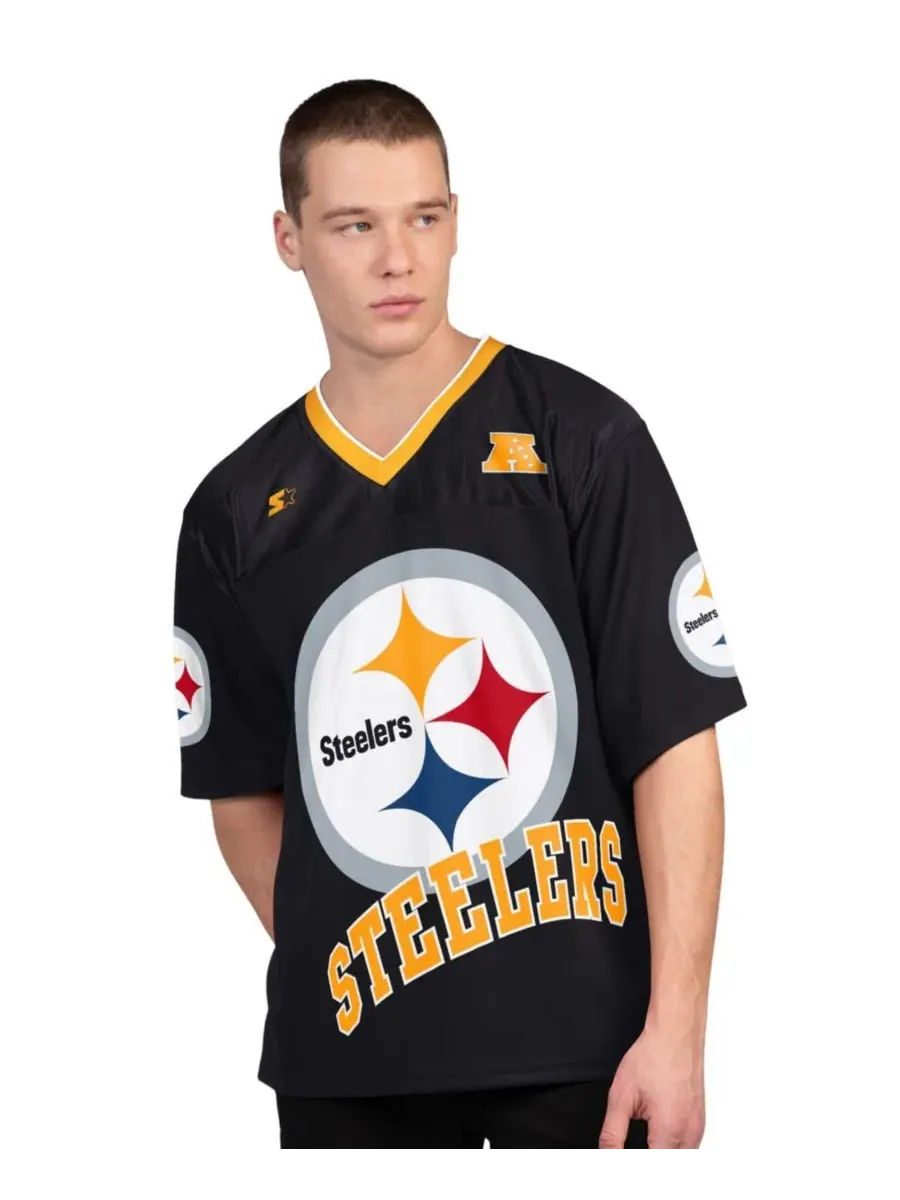 Комплект из 2 футболок с длинным и коротким рукавом Pittsburgh Steelers Starter — изображение 3 из 5, черный белый