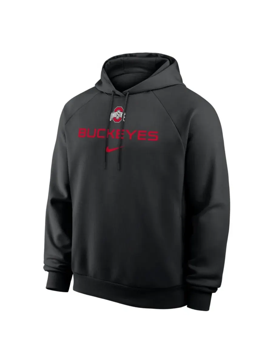 Худи с рагланом и капюшоном Dri-FIT Nike Ohio State Buckeyes — изображение 2 из 3, черный