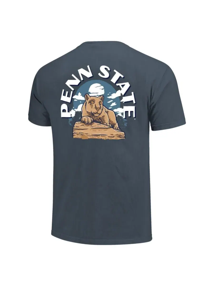 Футболка с принтом Penn State Nittany Lions Comfort Colors Team Statue Image One — изображение 3 из 3, темно-синий