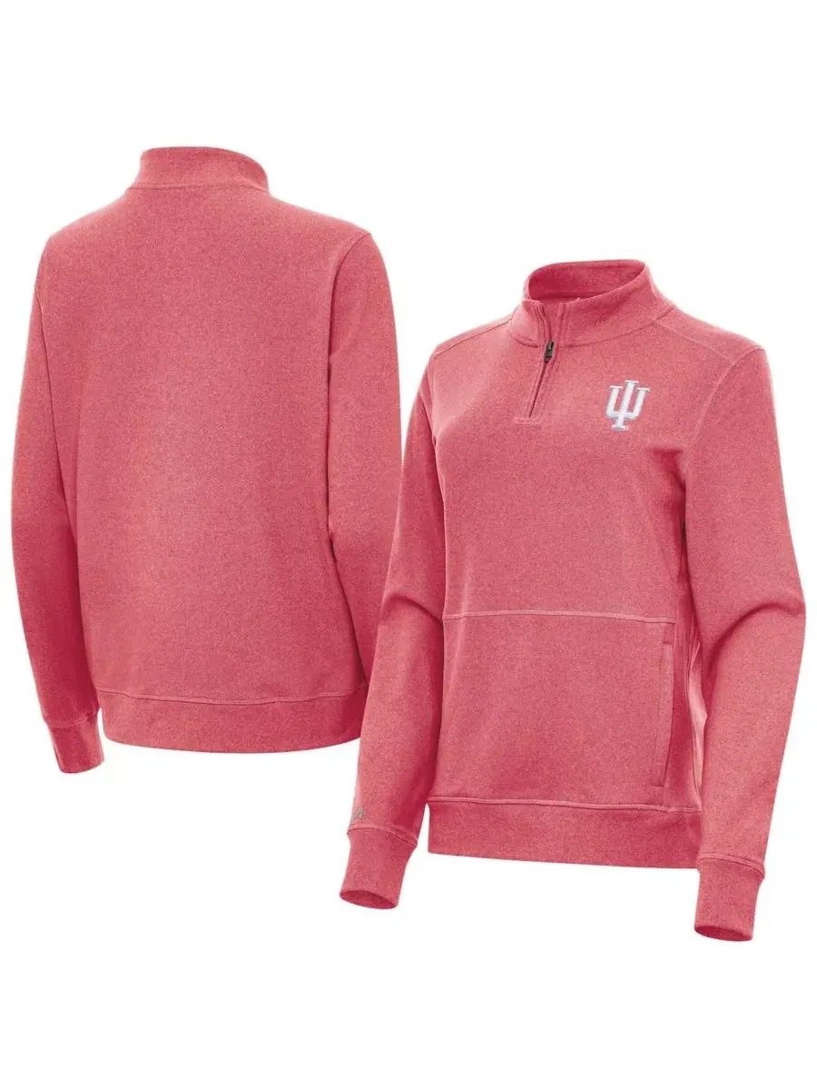 Женская куртка-олимпийка с четверть-застежкой Indiana Hoosiers Crush Quarter-Zip Antigua — изображение 1 из 3, красный
