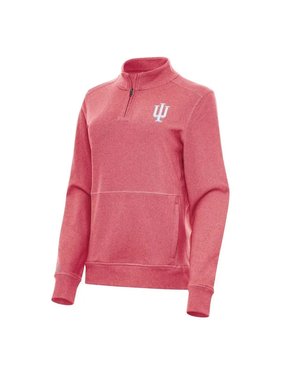 Женская куртка-олимпийка с четверть-застежкой Indiana Hoosiers Crush Quarter-Zip Antigua — изображение 3 из 3, красный