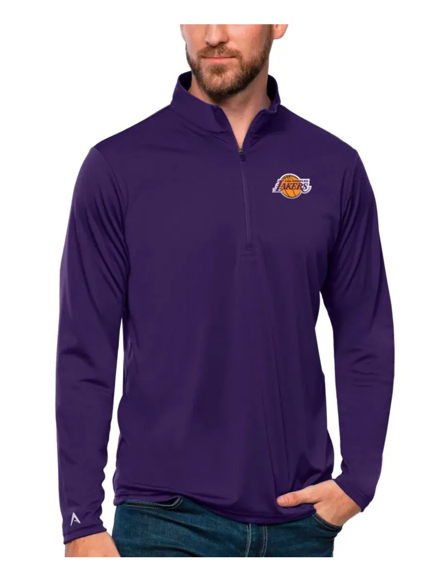 Толстовка с четверть-застежкой Los Angeles Lakers Tribute Antigua — изображение 1 из 1, фиолетовый