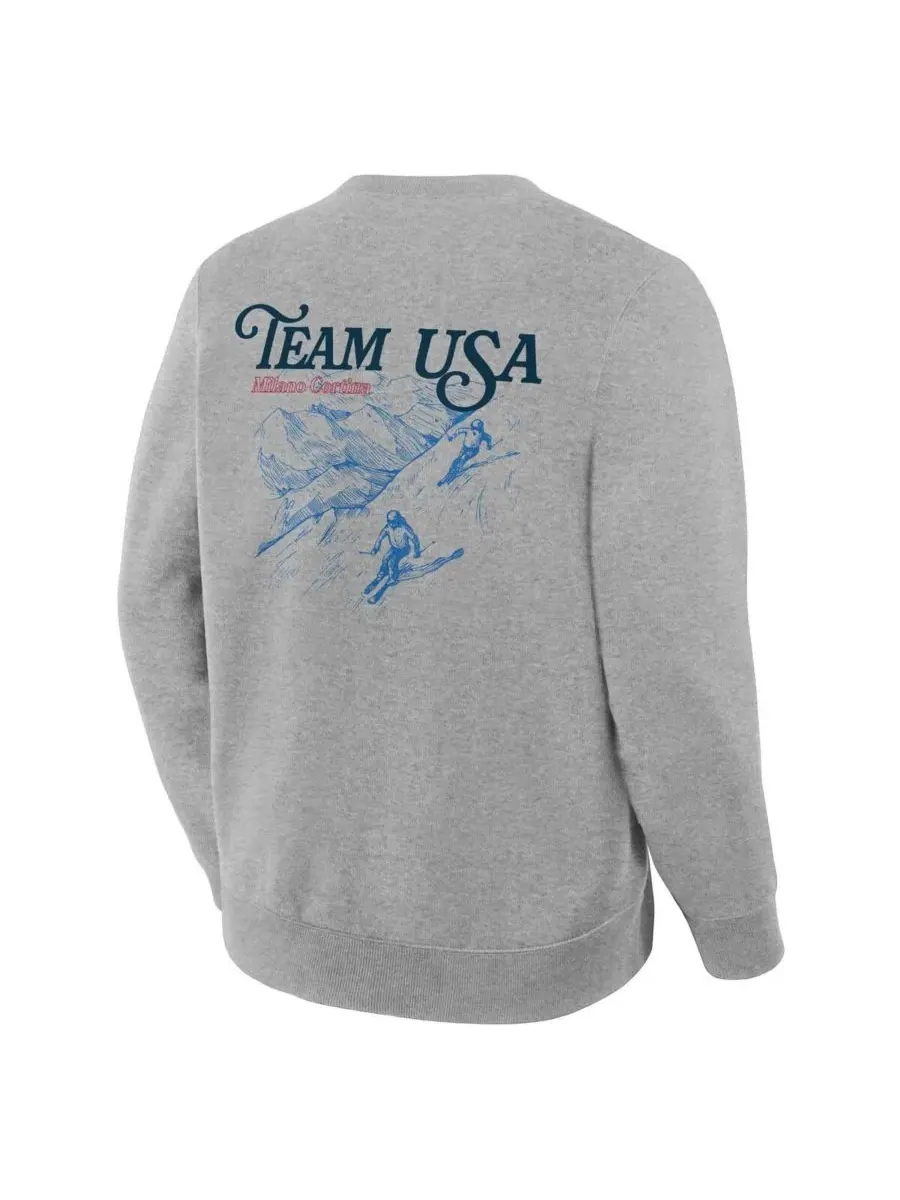 Свитшот с принтом Team USA Milano Cortina 2026 Fanatics — изображение 3 из 3, серый