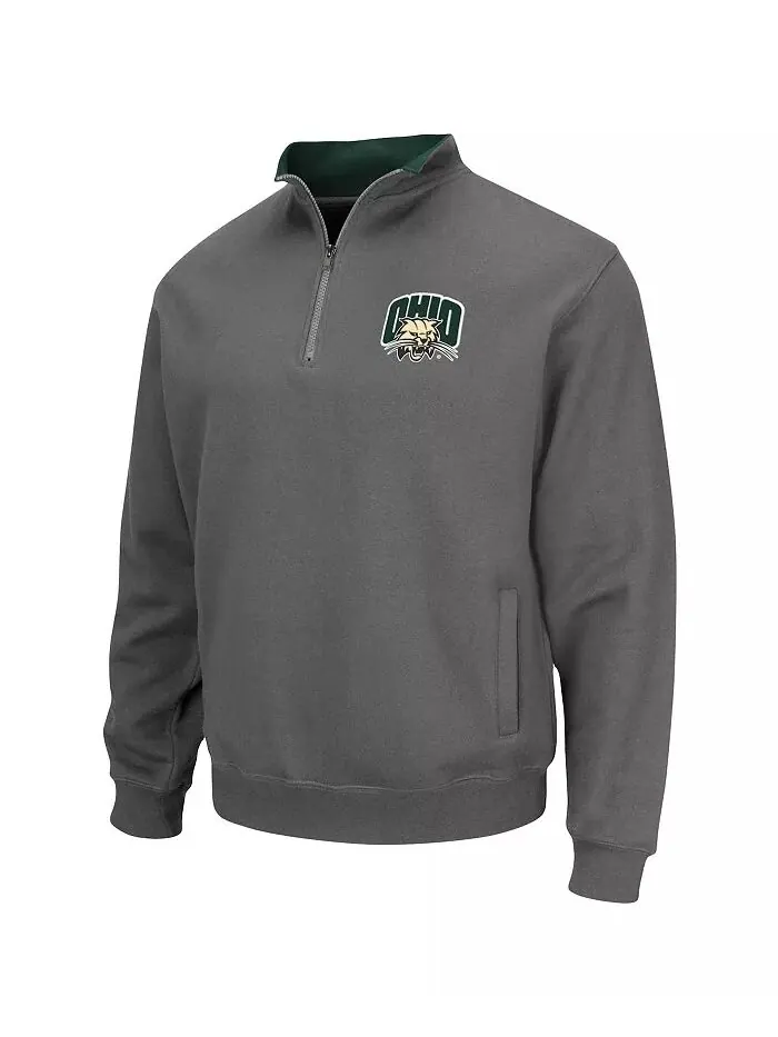 Мужская толстовка с логотипом Ohio Bobcats Tortugas цвета уголь и застежкой-молнией на четверть — изображение 2 из 3