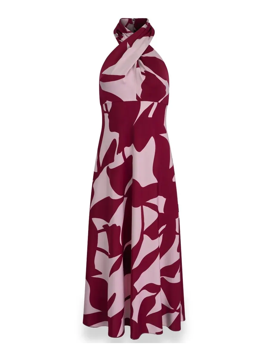 Платье-трапеция миди с принтом Donna Karan New York, Sangria Lilac — изображение 6 из 6
