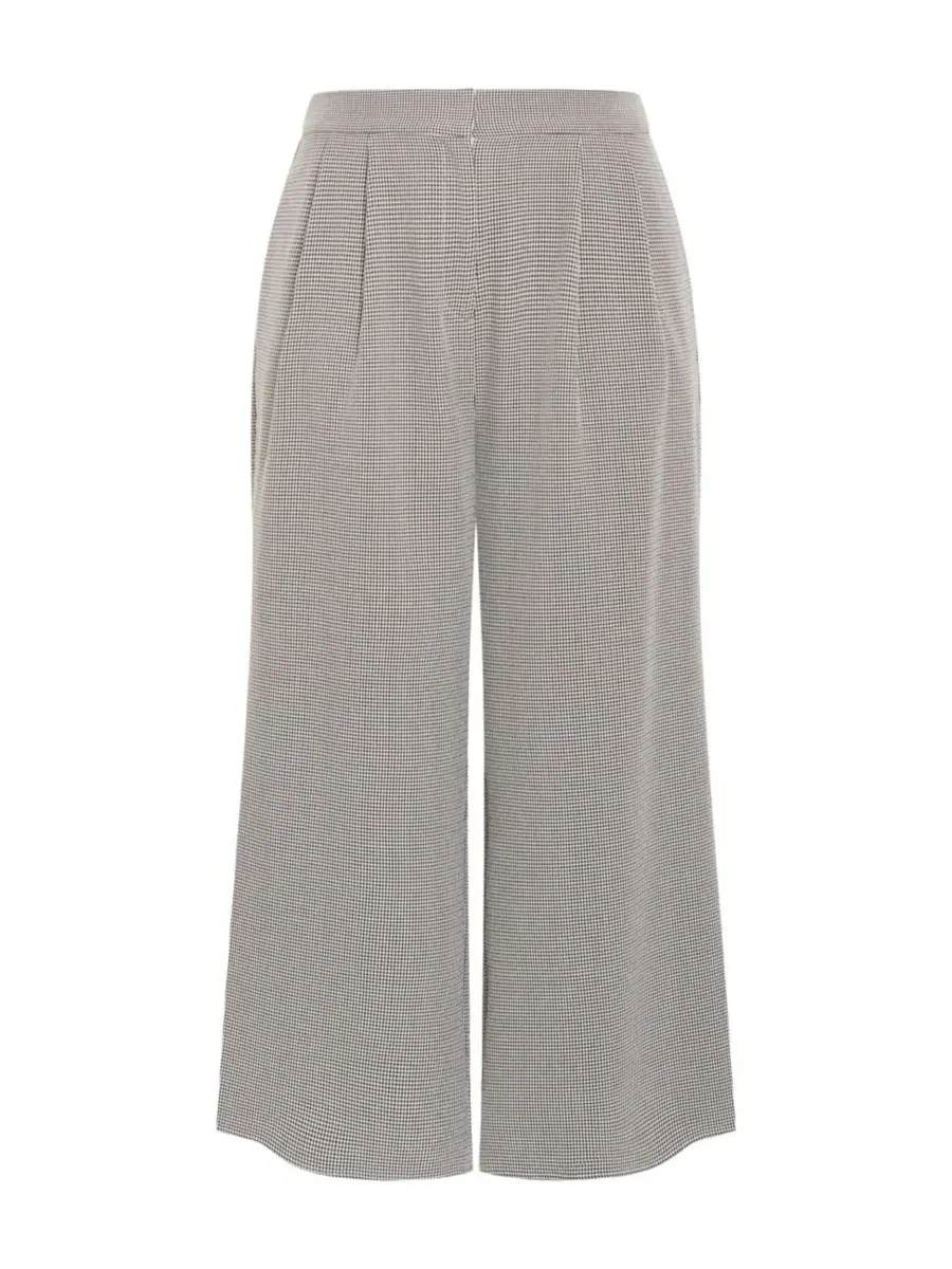 Широкие брюки с защипами Hailey Check CITY CHIC, Neutral Check — изображение 3 из 5
