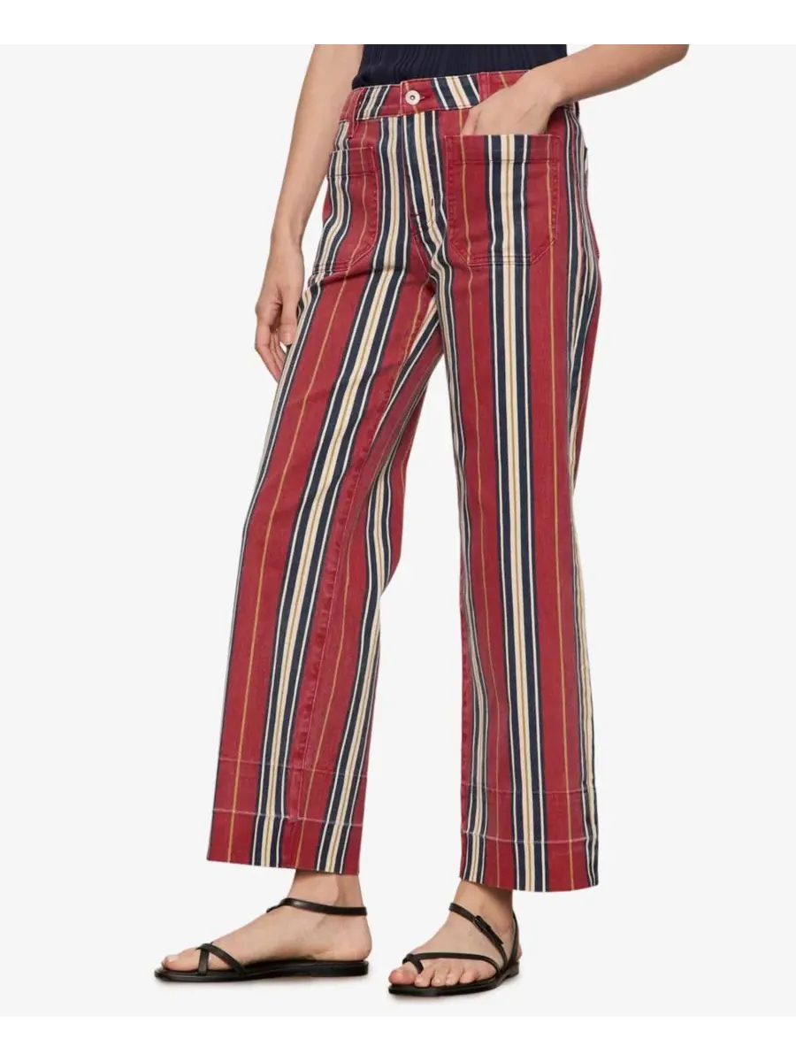 Джинсы широкие с высокой посадкой Sanctuary, Very Berry Stripe — изображение 3 из 6