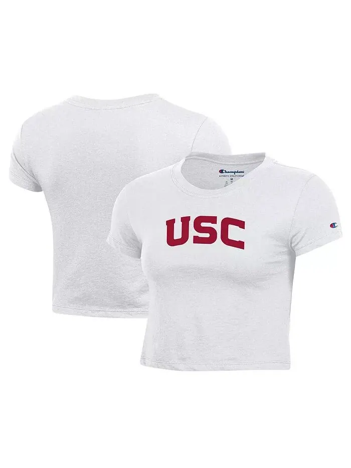 Женская белая футболка USC Trojans Core Baby Champion — изображение 1 из 3