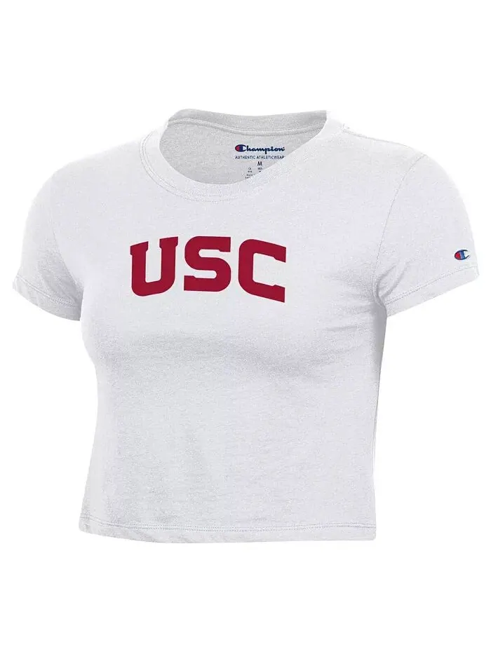 Женская белая футболка USC Trojans Core Baby Champion — изображение 2 из 3