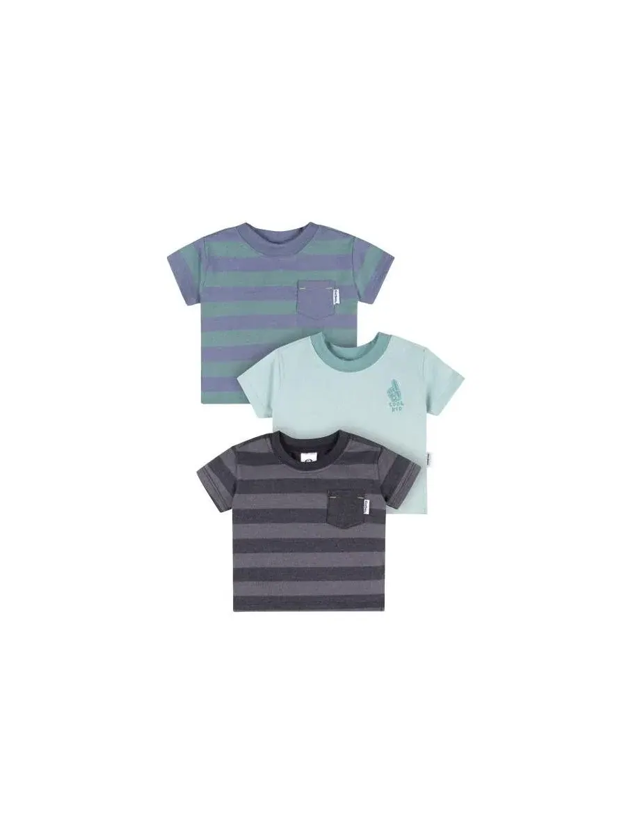 Комплект футболок с коротким рукавом, 3 шт Gerber, Stripes — изображение 1 из 6