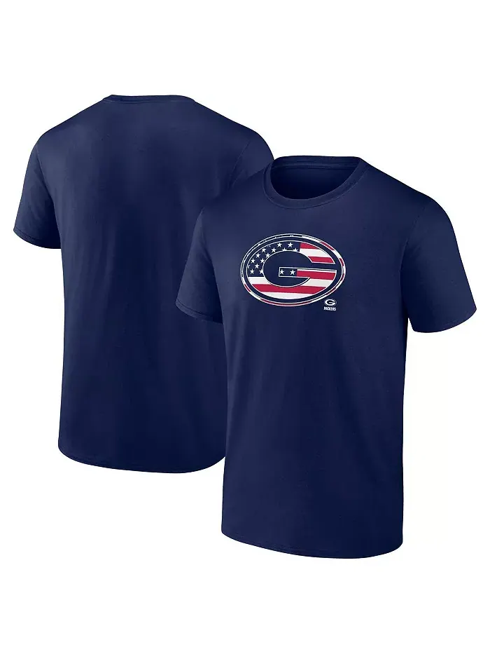 Мужская футболка Americana Green Bay Packers в темно-синем цвете Logo Athletic — изображение 1 из 3