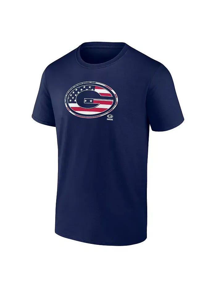 Мужская футболка Americana Green Bay Packers в темно-синем цвете Logo Athletic — изображение 2 из 3