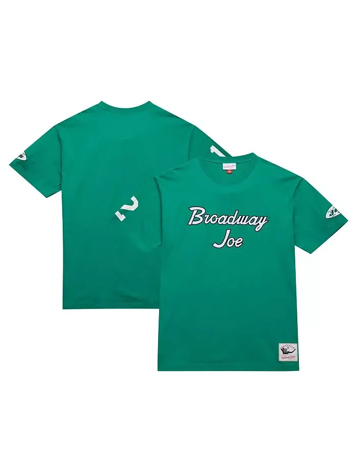 Мужская футболка с прозвищем Joe Namath Kelly Green, New York Jets, Retired Player Mitchell & Ness — изображение 1 из 3