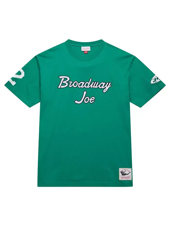Мужская футболка с прозвищем Joe Namath Kelly Green, New York Jets, Retired Player Mitchell & Ness — изображение 2 из 3