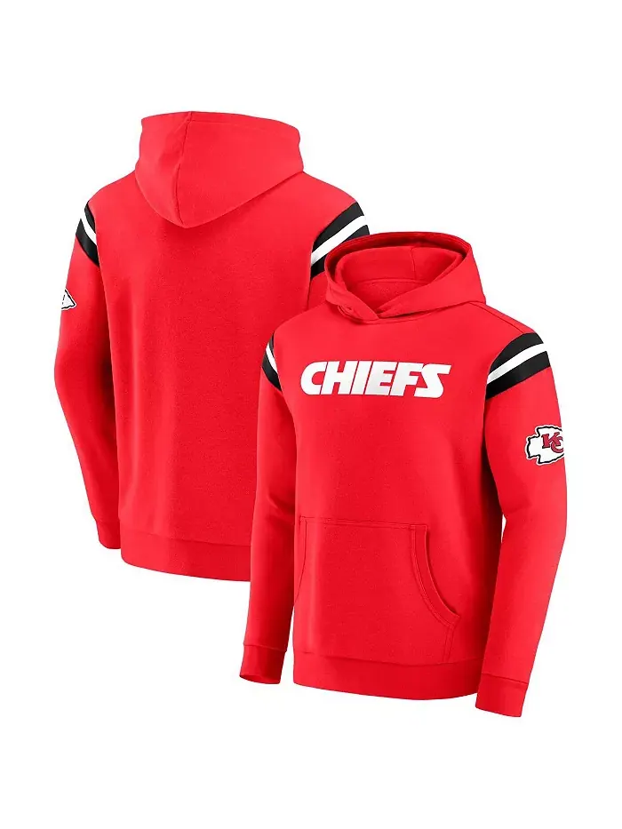 Мужская красная толстовка с капюшоном Kansas City Chiefs в стиле washed Fanatics — изображение 1 из 4