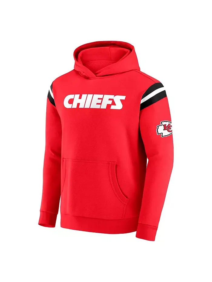 Мужская красная толстовка с капюшоном Kansas City Chiefs в стиле washed Fanatics — изображение 2 из 4