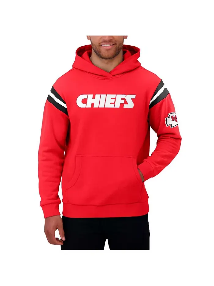 Мужская красная толстовка с капюшоном Kansas City Chiefs в стиле washed Fanatics — изображение 4 из 4