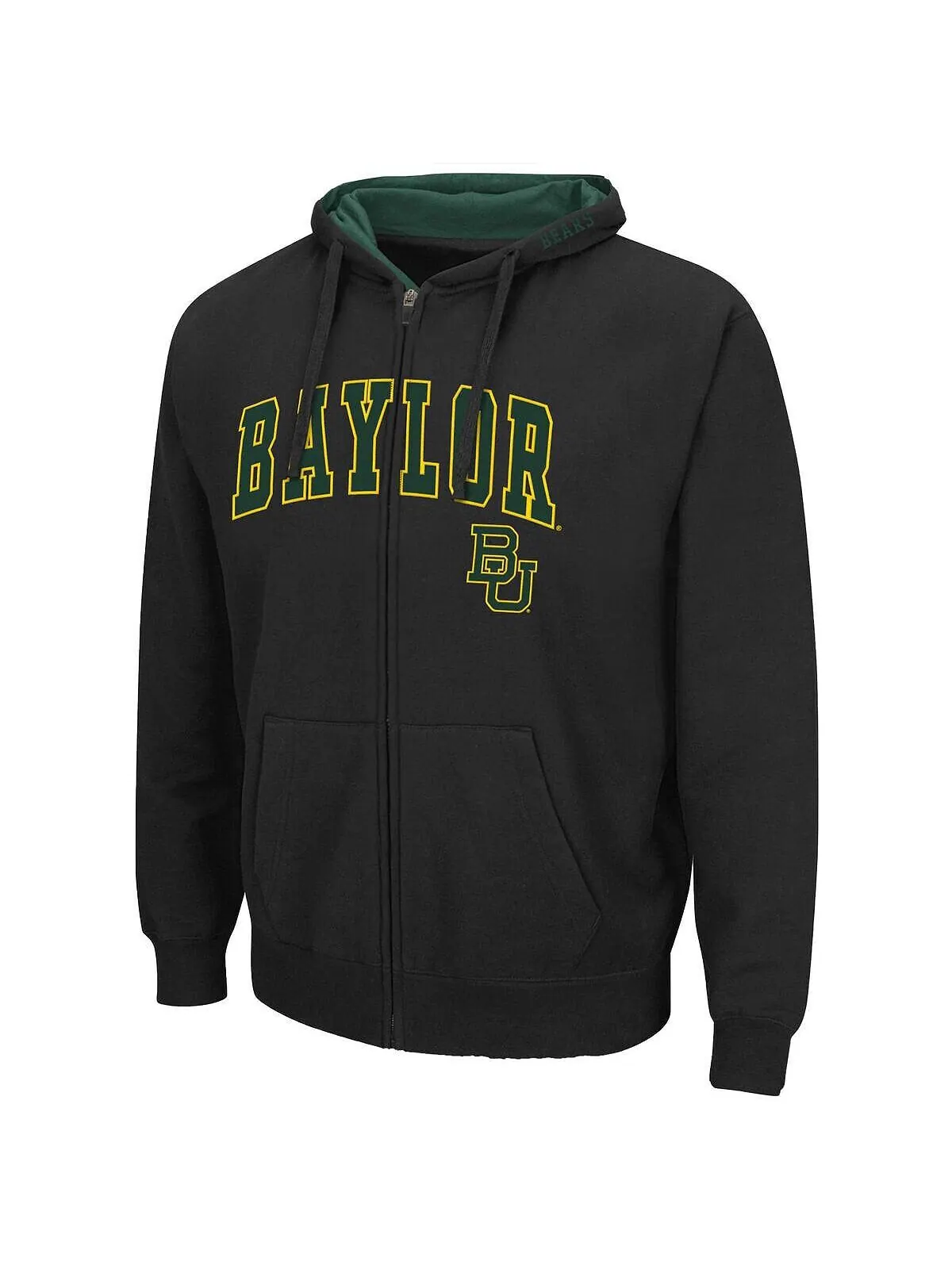 Мужская черная толстовка с капюшоном на молнии baylor bears arch logo 3.0 Colosseum — изображение 2 из 3, черный