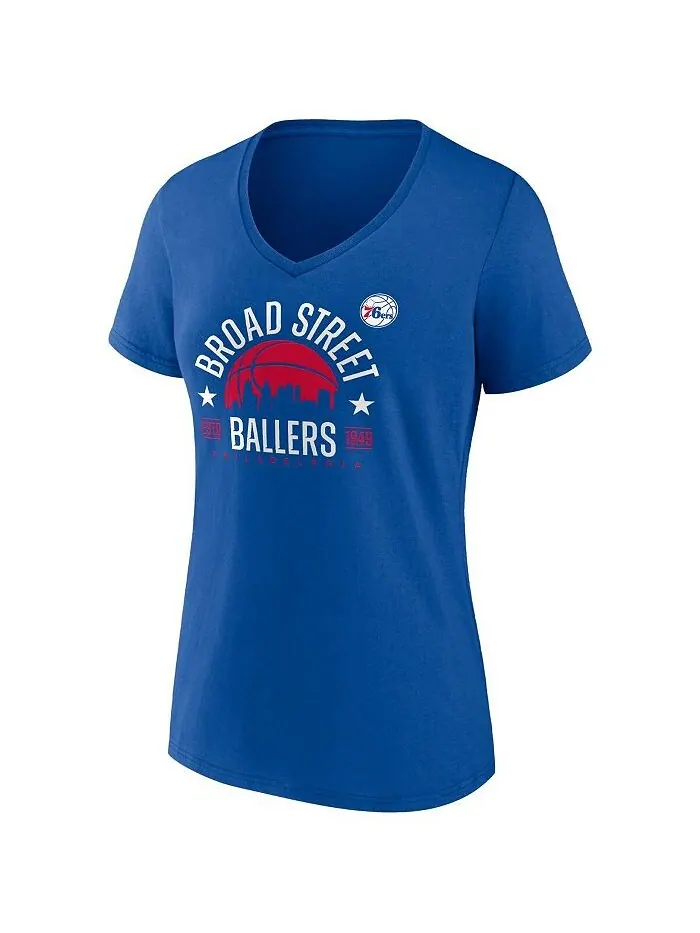 Женская фирменная футболка Royal Philadelphia 76ers Hometown Collection Broad Street Ballers с — изображение 3 из 3