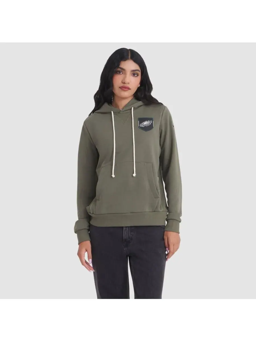 Nike Женская толстовка Olive Philadelphia Eagles 2025 Salute to Service Sideline Standard Issue — изображение 1 из 5