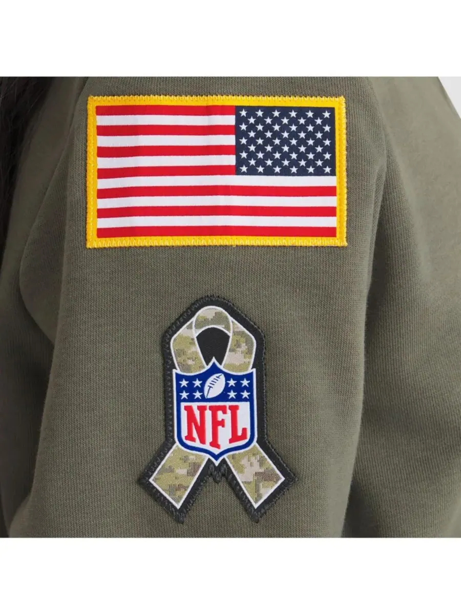 Nike Женская толстовка Olive Philadelphia Eagles 2025 Salute to Service Sideline Standard Issue — изображение 5 из 5