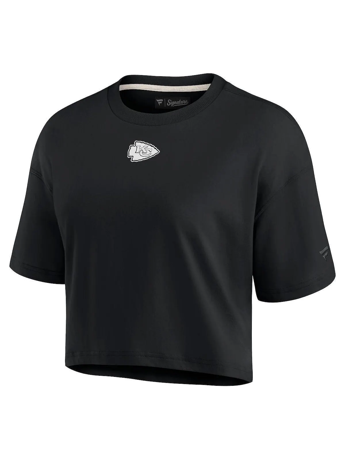 Черная женская укороченная футболка Kansas City Chiefs Super Soft с короткими рукавами Fanatics — изображение 3 из 3, черный