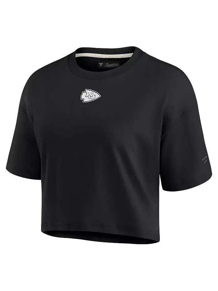 Черная женская укороченная футболка Kansas City Chiefs Super Soft с короткими рукавами Fanatics — изображение 3 из 3