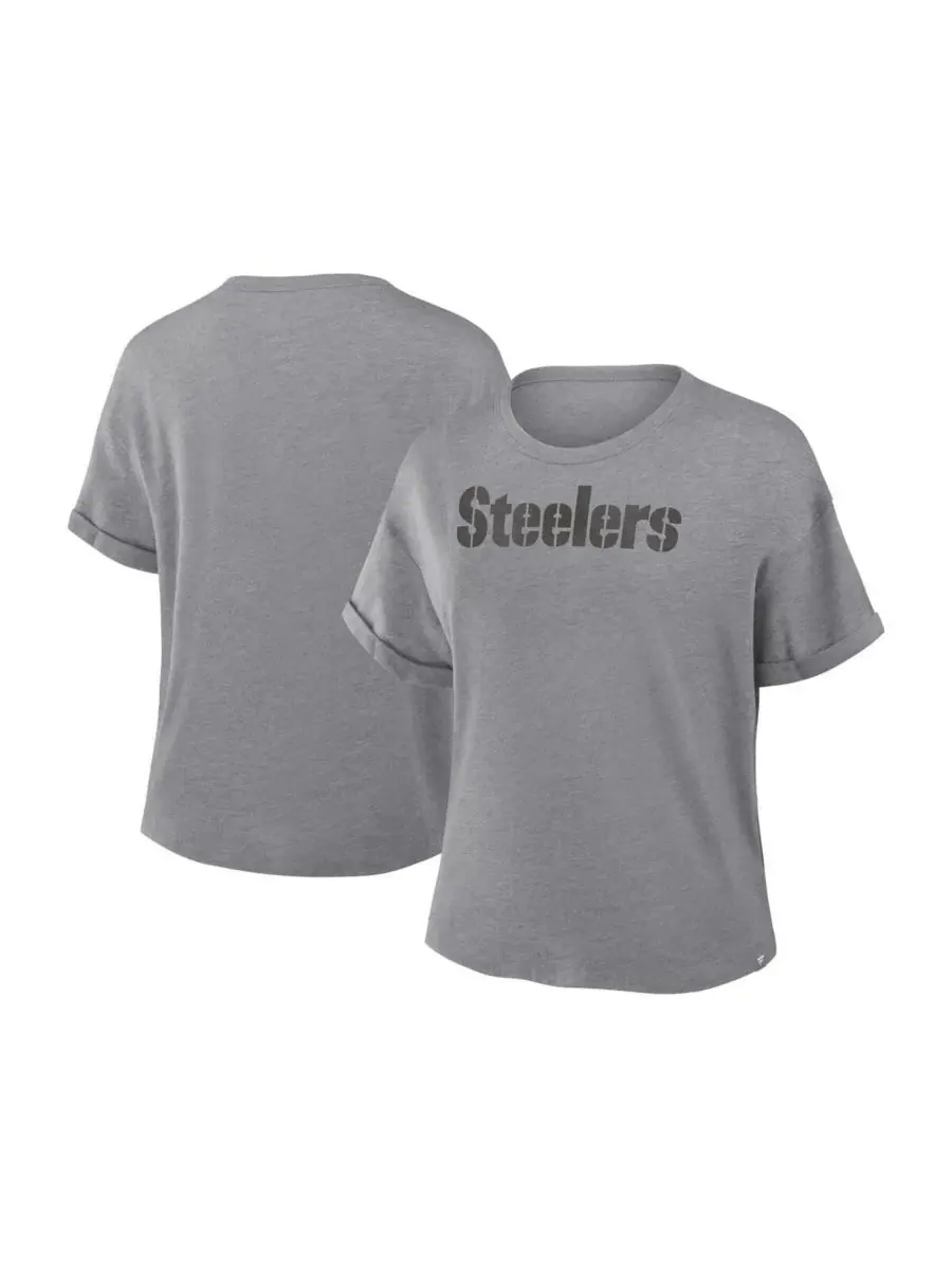 Fanatics Женская футболка свободного кроя цвета «Хизер Грей» с надписью «Pittsburgh Steelers Swing — изображение 1 из 3