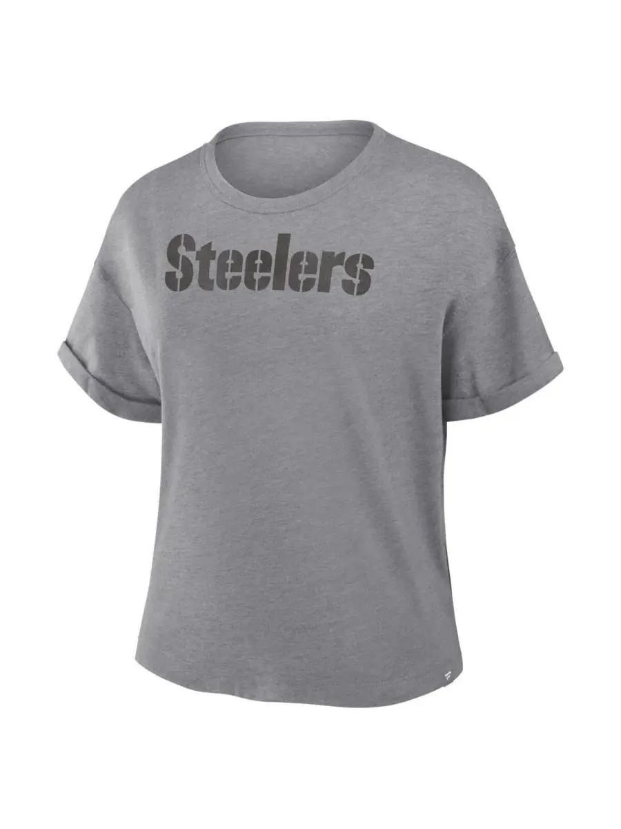Fanatics Женская футболка свободного кроя цвета «Хизер Грей» с надписью «Pittsburgh Steelers Swing — изображение 2 из 3