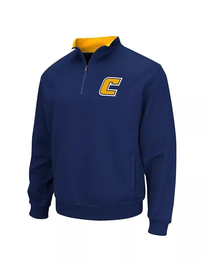 Мужская темно-синяя толстовка Tennessee Chattanooga Mocs Tortugas с застежкой-молнией на четверть — изображение 2 из 3