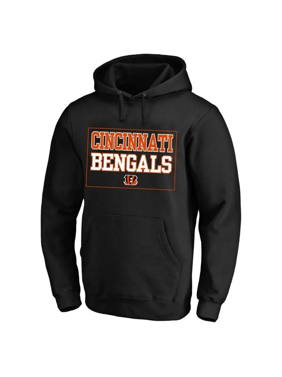 Fanatics Мужская черная флисовая толстовка с капюшоном Cincinnati Bengals большого размера — изображение 3 из 3, черный